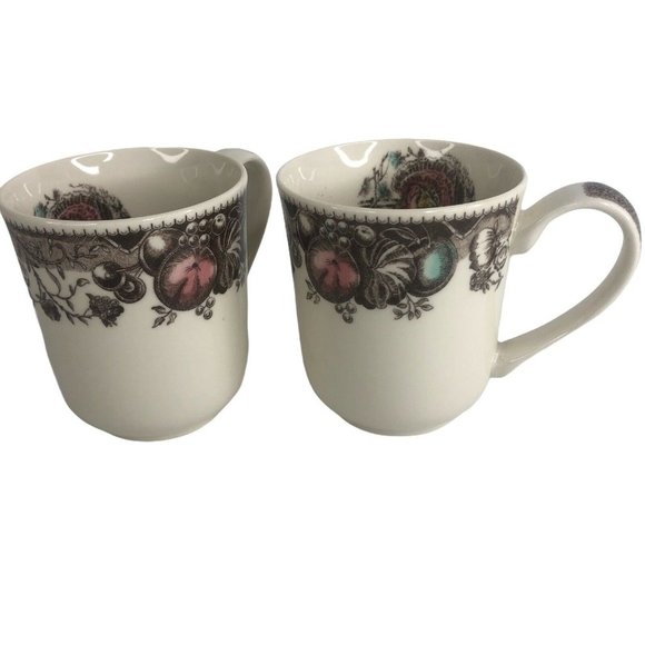2 New Johnson Brothers Turkey Mugs Thanksgiving Set His Majesty Coffee Cups - Picture 2 of 11